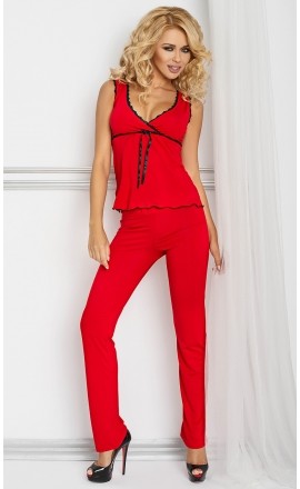 Elena piżama z wiskozy w kolorze czerwonym