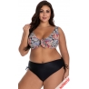 Strój kąpielowy dwuczęściowy z wzorem na duży biust
