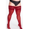 Pończochy samonośne w kolorze bordowym plus size