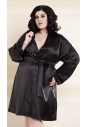 Szlafrok satynowy DKaren model 90 czarny plus size