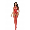 Seksowne czerwone bodystocking 2054